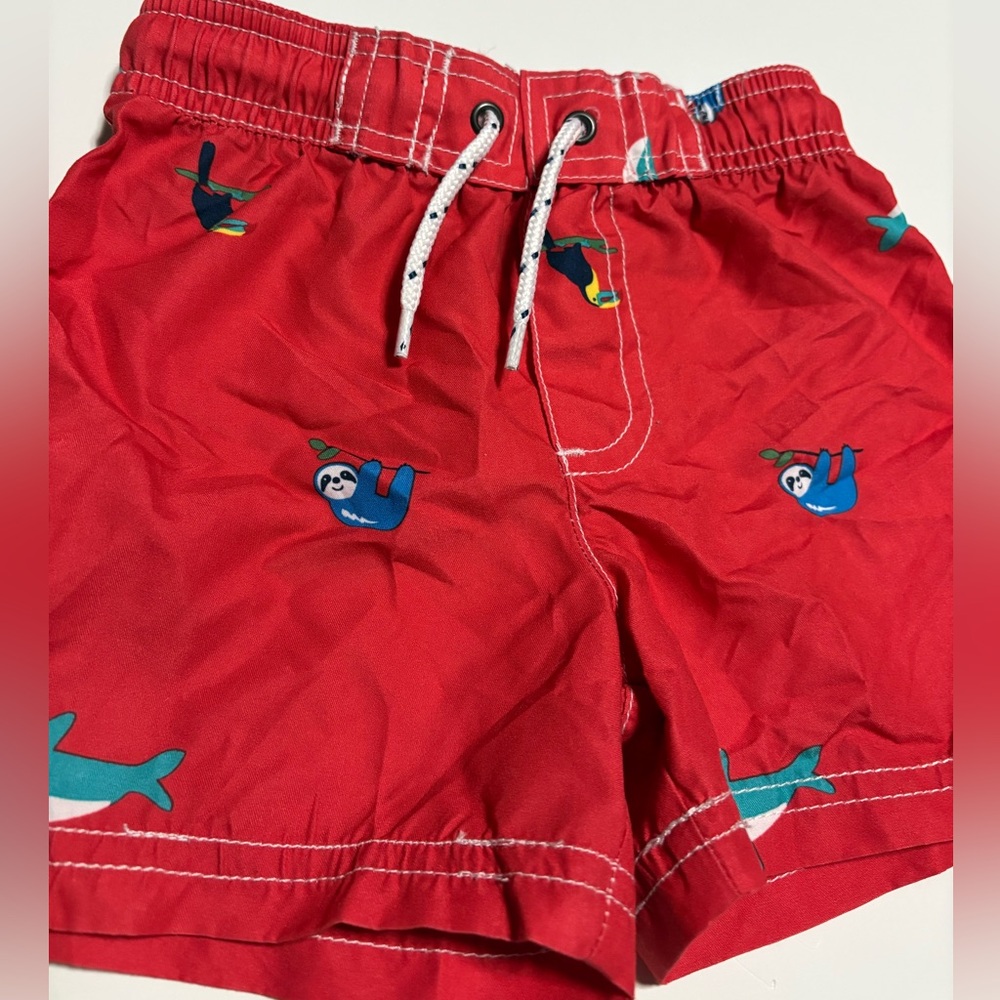 Carter’s red swim trunk summer tropical toddler swim 18m